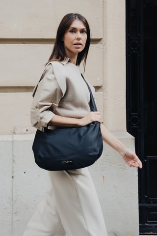 Sac bandoulière en cuir Rinn - Noir