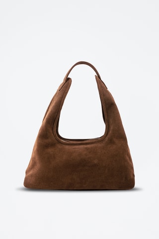 Sac porté épaule en nubuck  - Marron