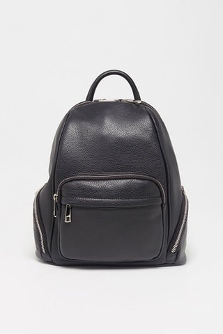 Sac à dos en cuir Basi - Noir