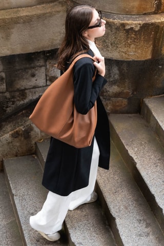 Cabas en cuir Perle - Camel