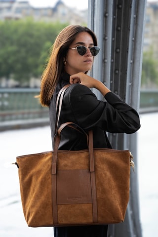 Cabas en cuir Malta Suede - Camel