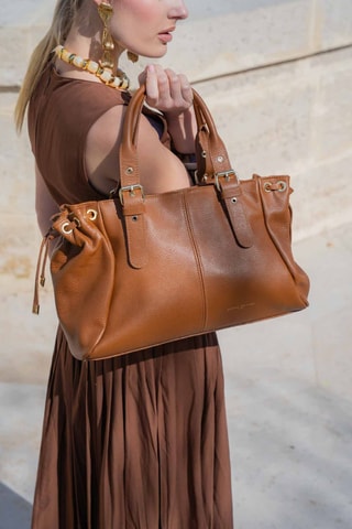 Sac à main en cuir Grand Sunny - Camel