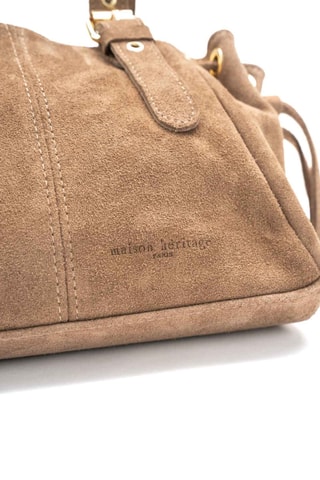 Sac à main en nubuck Petit Sunny - Taupe