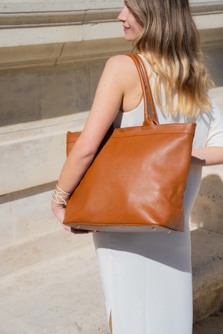 Cabas en cuir Biri - Camel