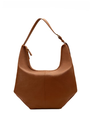 Sac porté épaule en cuir Vita - Camel