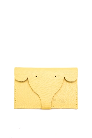Porte-cartes en cuir Adela - Jaune