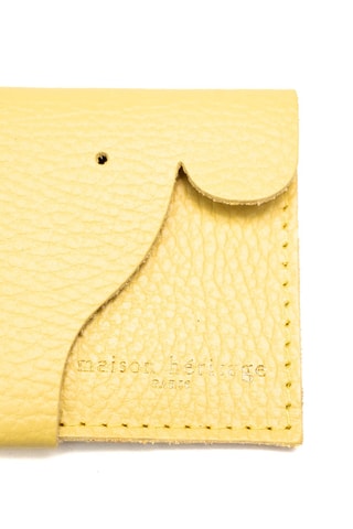 Porte-cartes en cuir Adela - Jaune