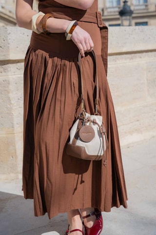 Sac seau en cuir Punchy - Beige