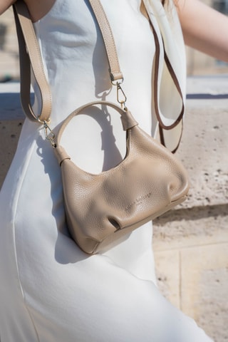 Sac à main en cuir Costa - Taupe