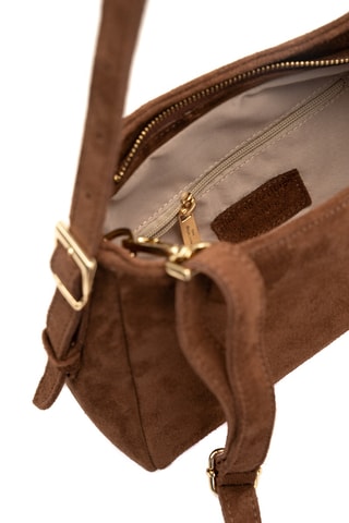 Sac porté épaule en nubuck Napoli - Camel