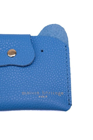 Porte-cartes en cuir Ana - Bleu