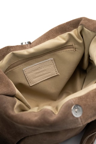 Sac porté épaule en nubuck Rica - Taupe