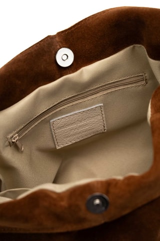 Sac porté épaule en nubuck Rica - Camel