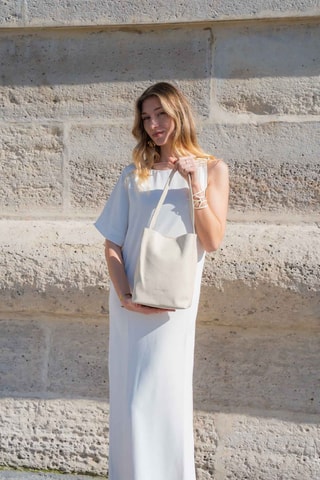 Sac porté épaule en cuir Figa - Blanc