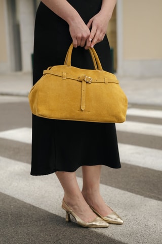 Sac à main en nubuck Sicilia - Jaune