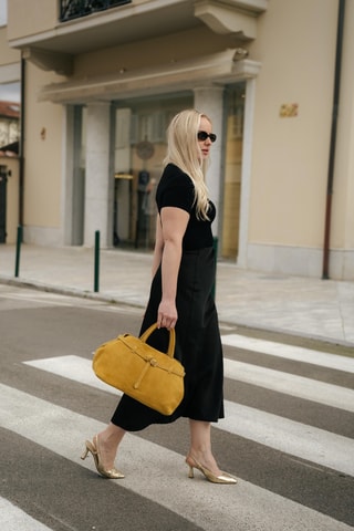 Sac à main en nubuck Sicilia - Jaune