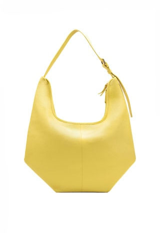 Sac porté épaule en cuir Vita - Jaune