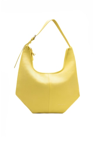 Sac porté épaule en cuir Vita - Jaune