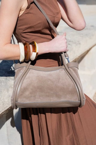 Sac à main en cuir Baccia - Taupe