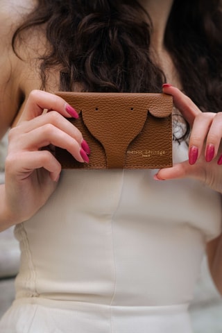 Porte-cartes en cuir Adela - Camel
