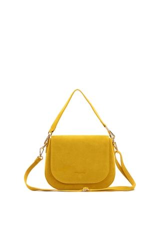 Sac porté épaule en nubuck Otia - Jaune