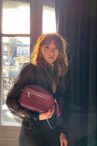Sac bandoulière en cuir Gaby - Bordeaux