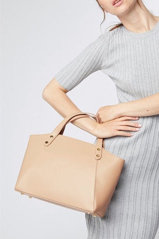 Sac à main en cuir Parl - Taupe