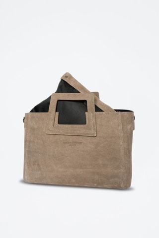 Sac à main et pochette en nubuck Jane  - Taupe