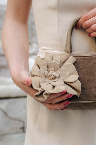 Porte-clés en nubuck Lini - Taupe