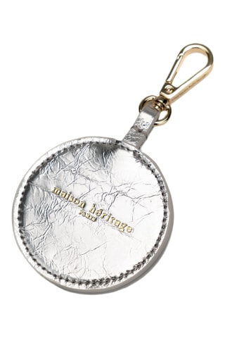 Porte-clés avec miroir de poche en cuir Sissi - Argenté
