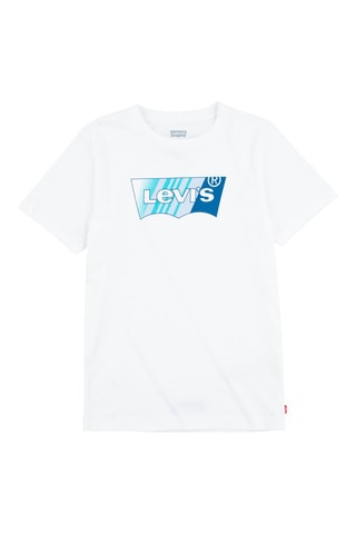 T-shirt - Blanc, bleu et gris