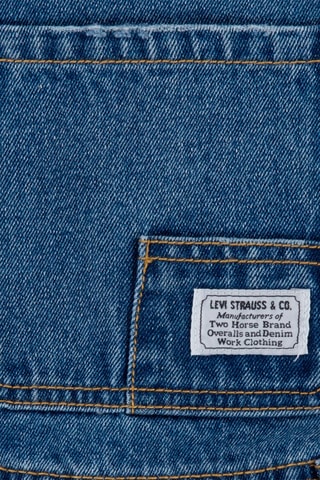 Salopette-short en jean - Rouge, bleu et orange