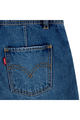Salopette-short en jean - Rouge, bleu et orange