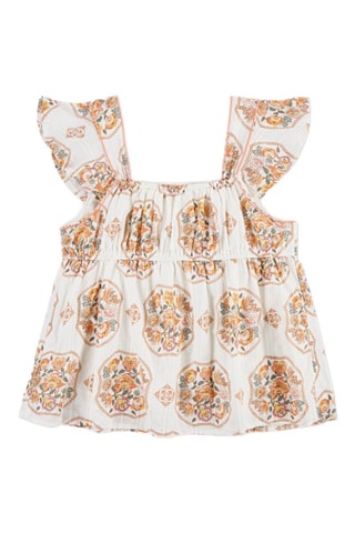 T-shirt - Blanc et orange