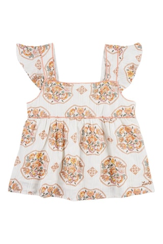 T-shirt - Blanc et orange