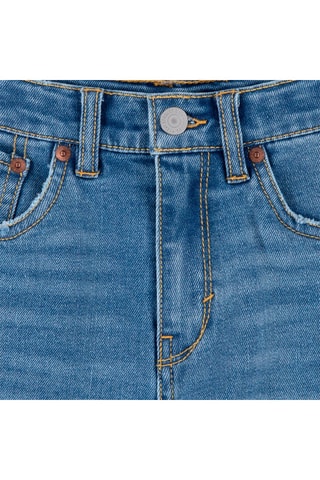 Short en jean - Blanc, rouge et bleu