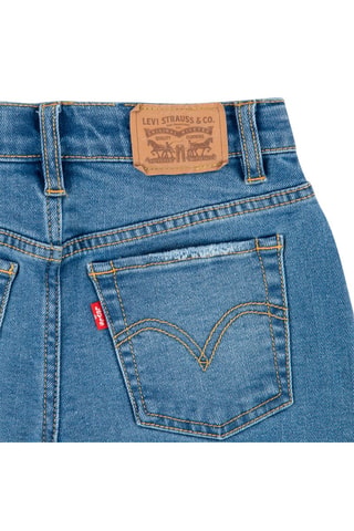 Short en jean - Blanc, rouge et bleu