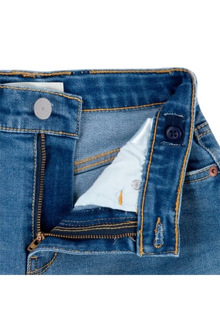 Short en jean - Blanc, rouge et bleu