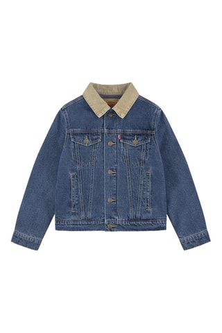 Veste en jean - Beige, rouge et bleu