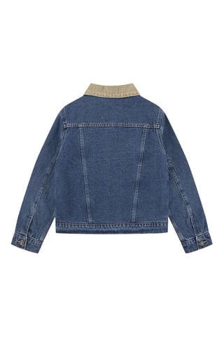 Veste en jean - Beige, rouge et bleu