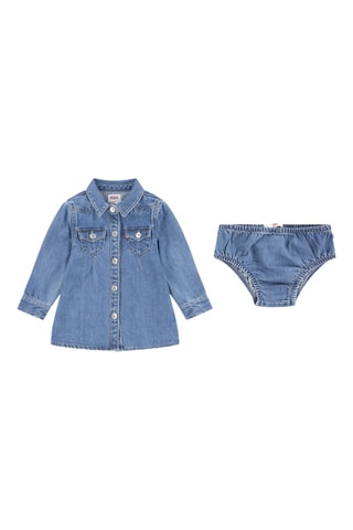Robe chemise et culotte en jean - Bleu