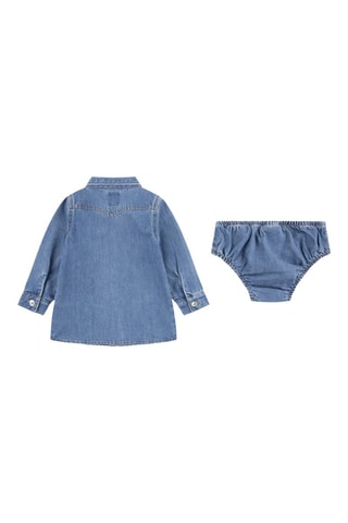 Robe chemise et culotte en jean - Bleu