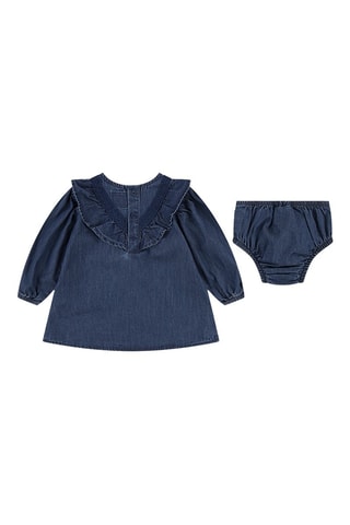 Robe et bloomer en jean - Blanc, rouge et bleu
