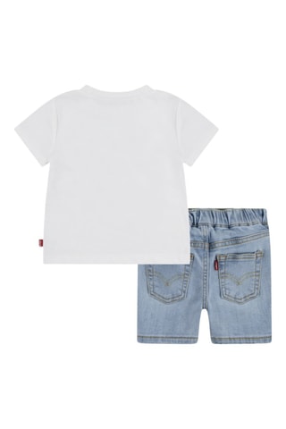 T-shirt et short en jean - Blanc et bleu