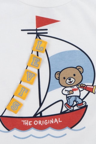 T-shirt et short en jean - Blanc et bleu