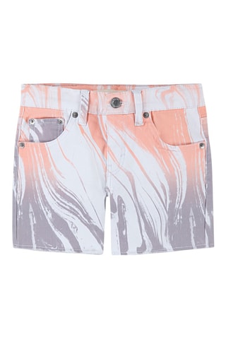 Short en jean - Blanc, rouge et violet