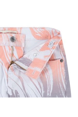 Short en jean - Blanc, rouge et violet