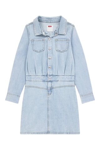 Robe trompe-l’œil en jean - Blanc, rouge et bleu