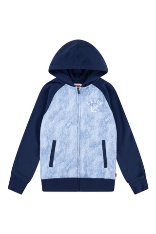 Sweat bi-matière Trompe l’œil - Bleu