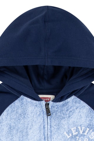 Sweat bi-matière Trompe l’œil - Bleu